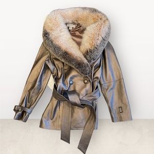 Preston & York Leather Jacket (Size XL) W/ Front Tie